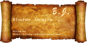 Blocher Jarmila névjegykártya